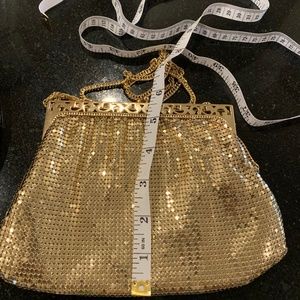 Whiting and Davis Vintage Goldtone Metal Shoulder Bag small